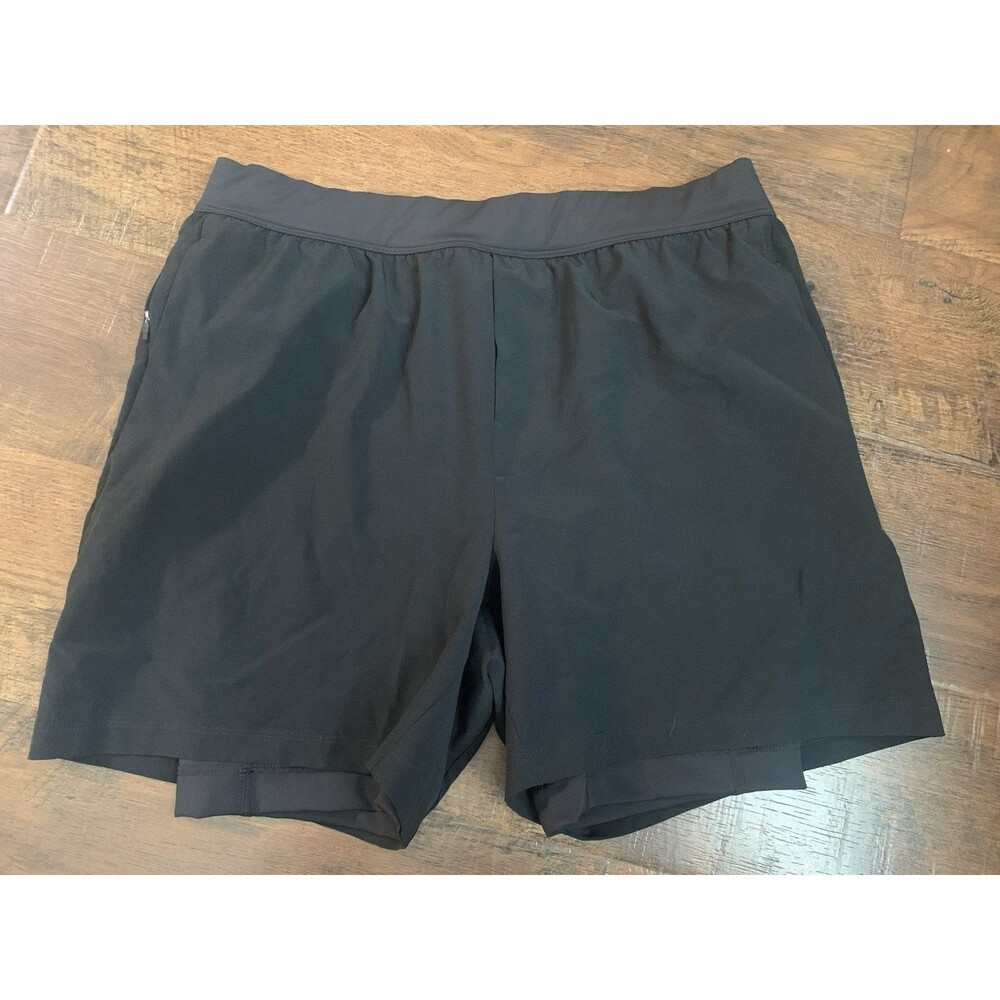 VRST Compression-Lined 7" Performance Athletic Shorts Black Mens Size Medium
